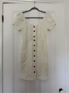 Madewell Ivory Button Front Mini Dress (NWT!)